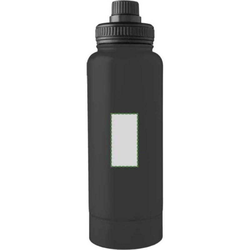 Nerezová dvojplášťová fľaša na pitie 1000 ml Nathaniel, čierna Nerezová dvojplášťová fľaša na pitie 1000 ml Nathaniel, čierna