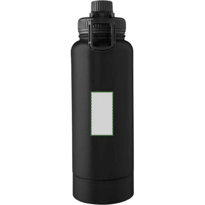 Nerezová dvojplášťová fľaša na pitie 1000 ml Nathaniel, čierna Nerezová dvojplášťová fľaša na pitie 1000 ml Nathaniel, čierna