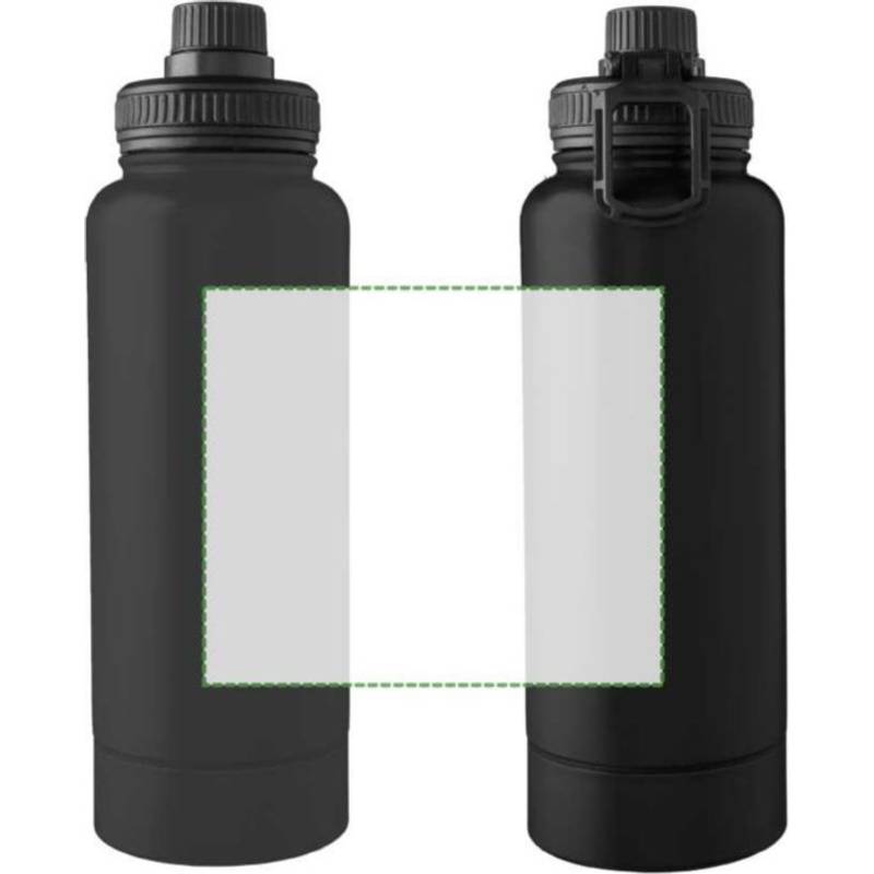 Nerezová dvojplášťová fľaša na pitie 1000 ml Nathaniel, čierna Nerezová dvojplášťová fľaša na pitie 1000 ml Nathaniel, čierna