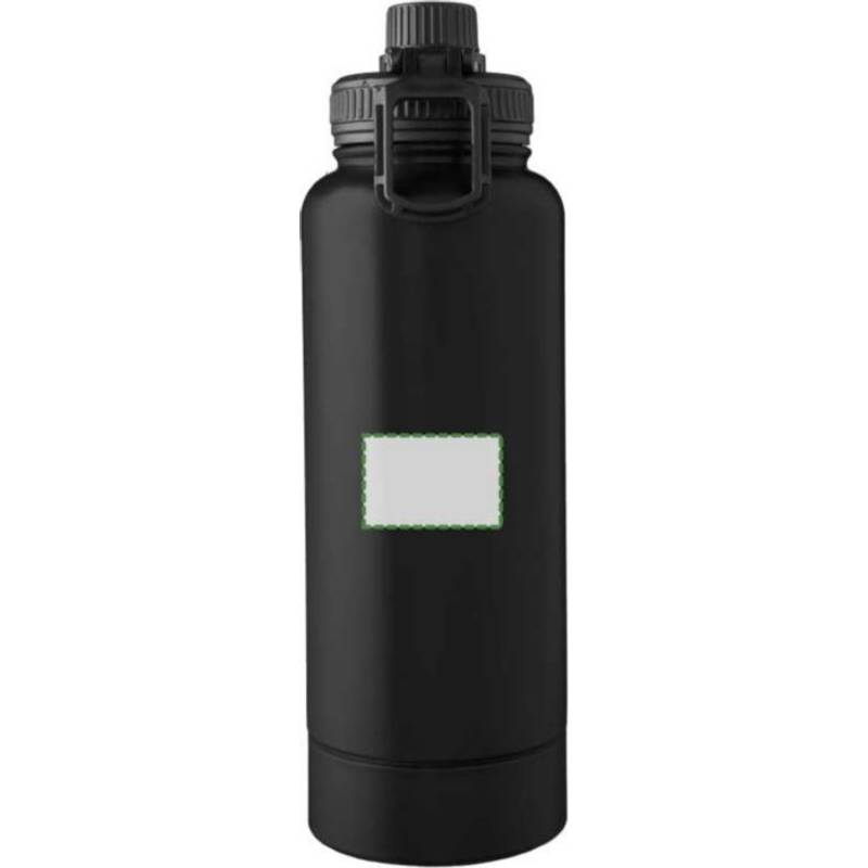 Nerezová dvojplášťová fľaša na pitie 1000 ml Nathaniel, čierna Nerezová dvojplášťová fľaša na pitie 1000 ml Nathaniel, čierna