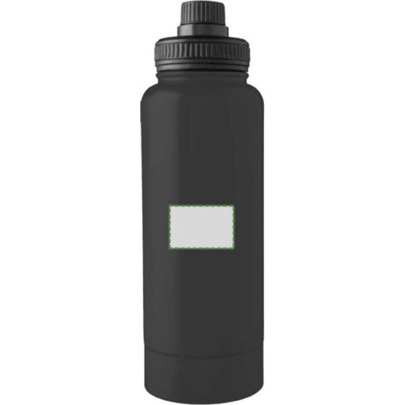 Nerezová dvojplášťová fľaša na pitie 1000 ml Nathaniel, čierna Nerezová dvojplášťová fľaša na pitie 1000 ml Nathaniel, čierna