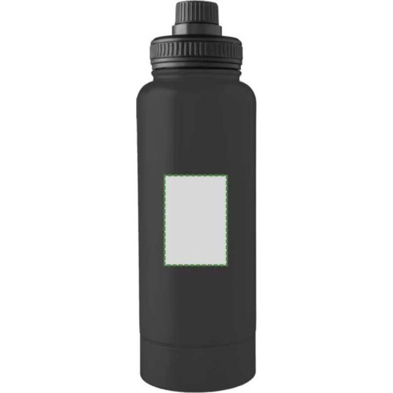 Nerezová dvojplášťová fľaša na pitie 1000 ml Nathaniel, čierna Nerezová dvojplášťová fľaša na pitie 1000 ml Nathaniel, čierna