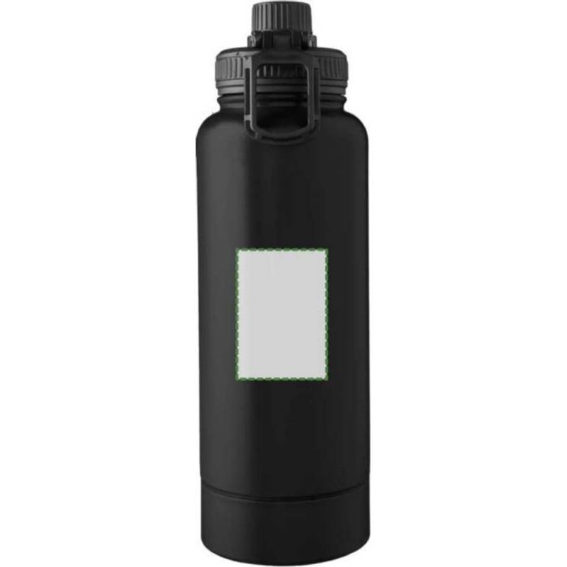 Nerezová dvojplášťová fľaša na pitie 1000 ml Nathaniel, čierna Nerezová dvojplášťová fľaša na pitie 1000 ml Nathaniel, čierna