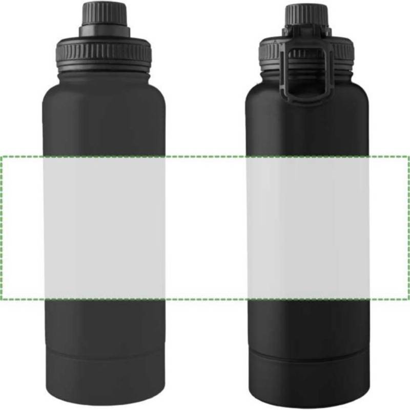 Nerezová dvojplášťová fľaša na pitie 1000 ml Nathaniel, čierna Nerezová dvojplášťová fľaša na pitie 1000 ml Nathaniel, čierna