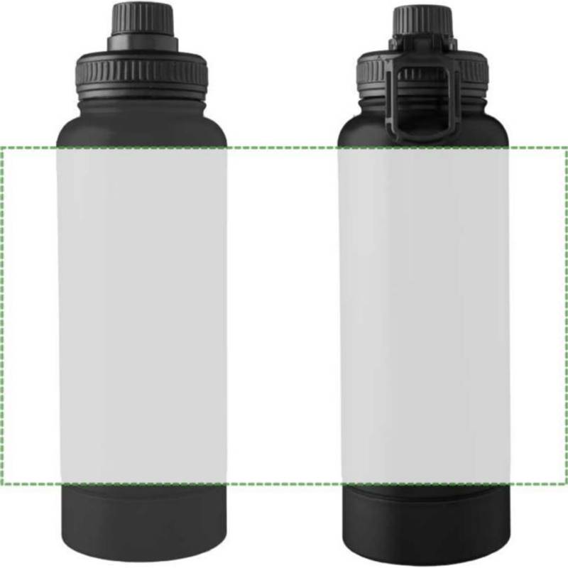 Nerezová dvojplášťová fľaša na pitie 1000 ml Nathaniel, čierna Nerezová dvojplášťová fľaša na pitie 1000 ml Nathaniel, čierna