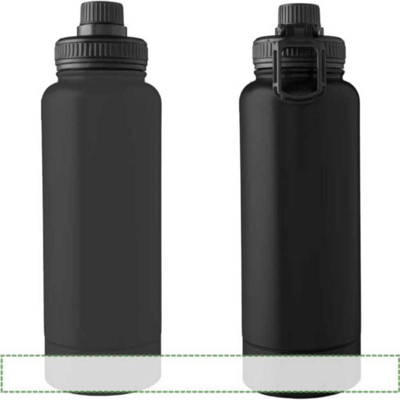 Nerezová dvojplášťová fľaša na pitie 1000 ml Nathaniel, čierna Nerezová dvojplášťová fľaša na pitie 1000 ml Nathaniel, čierna