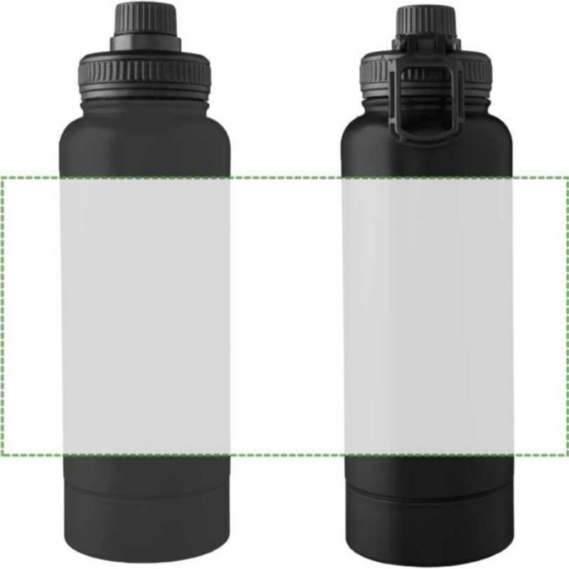 Nerezová dvojplášťová fľaša na pitie 1000 ml Nathaniel, čierna Nerezová dvojplášťová fľaša na pitie 1000 ml Nathaniel, čierna