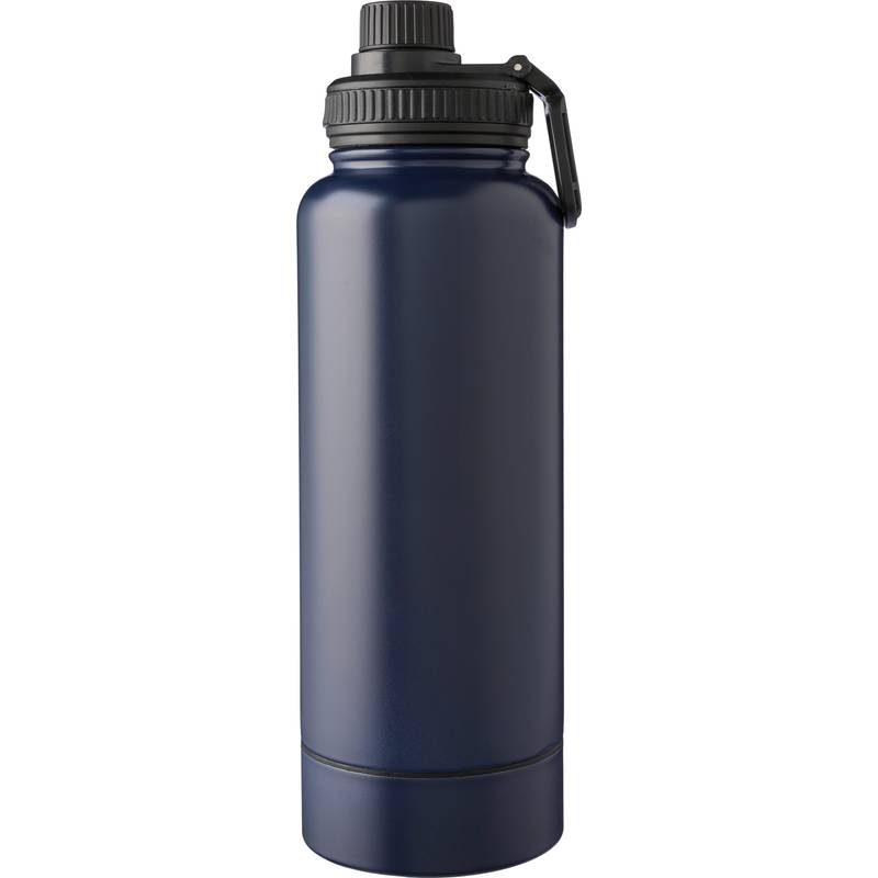 Nerezová dvojplášťová fľaša na pitie 1000 ml Nathaniel, čierna Nerezová dvojplášťová fľaša na pitie 1000 ml Nathaniel, čierna