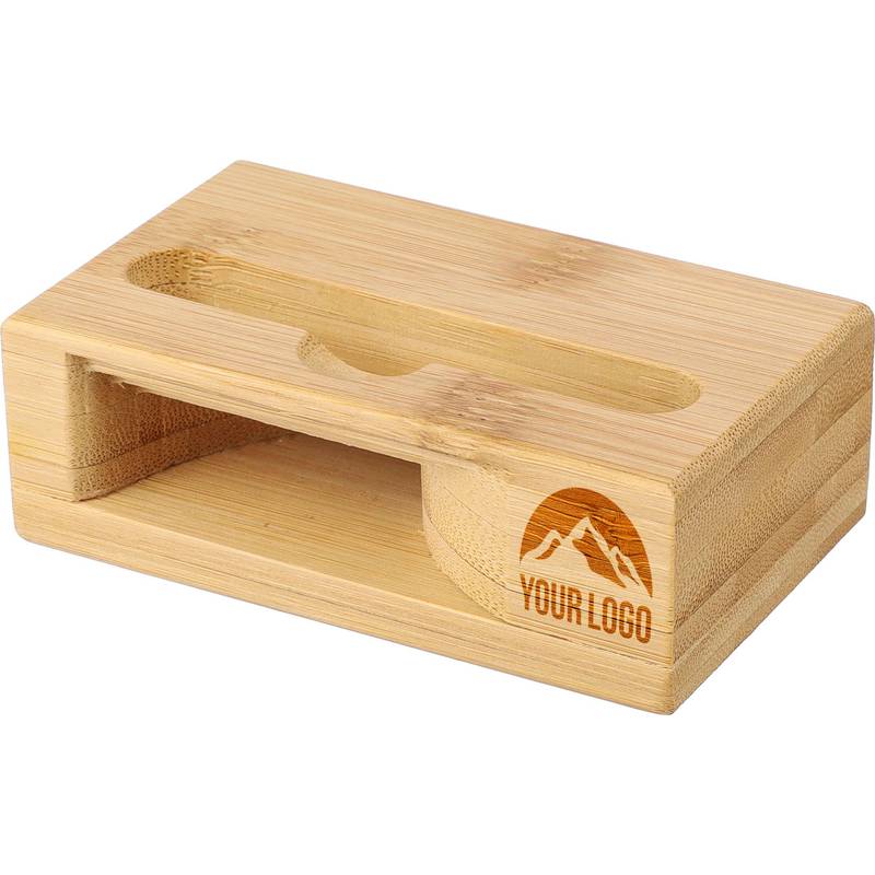 Bambusový stojan na telefon Albert, hnědá Bambusový stojan na telefon Albert, hnědá