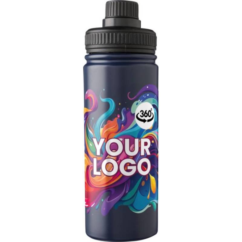 Nerezová dvouplášťová láhev na pití Chad 500 ml, černá Nerezová dvouplášťová láhev na pití Chad 500 ml, černá