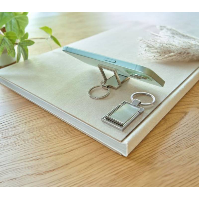 Klíčenka ze zinkové slitiny Colin, šedá stříbrná Klíčenka ze zinkové slitiny Colin, šedá stříbrná