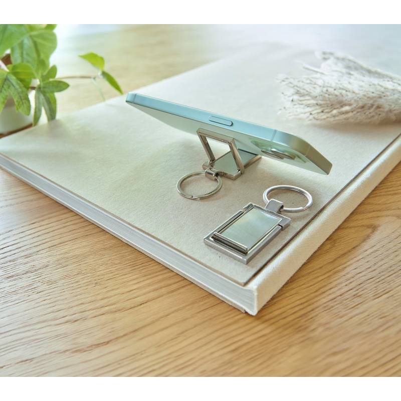 Klíčenka ze zinkové slitiny Colin, šedá stříbrná Klíčenka ze zinkové slitiny Colin, šedá stříbrná