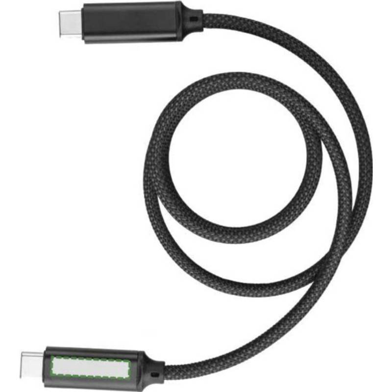 Nylonový nabíjací kábel Janet, čierna Nylonový nabíjací kábel Janet, čierna