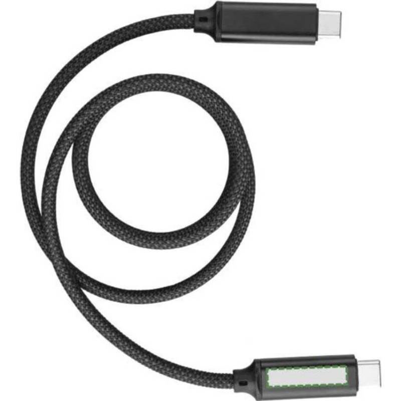 Nylonový nabíjací kábel Janet, čierna Nylonový nabíjací kábel Janet, čierna