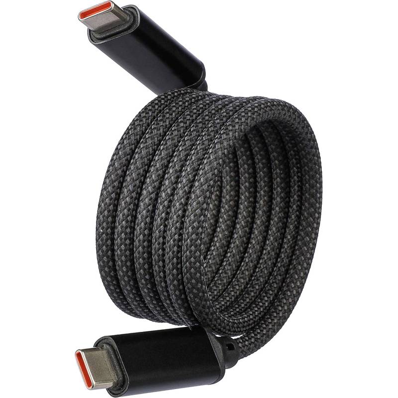 Nylonový nabíjací kábel Janet, čierna Nylonový nabíjací kábel Janet, čierna