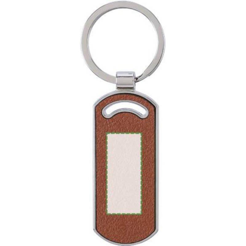 Recyklovaná kožená kľúčenka Jill, hnedá Recyklovaná kožená kľúčenka Jill, hnedá