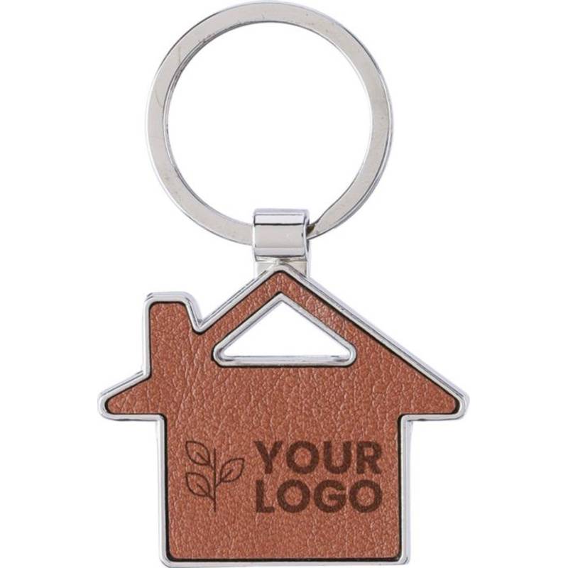 Recyklovaná kožená kľúčenka Jim, hnedá Recyklovaná kožená kľúčenka Jim, hnedá