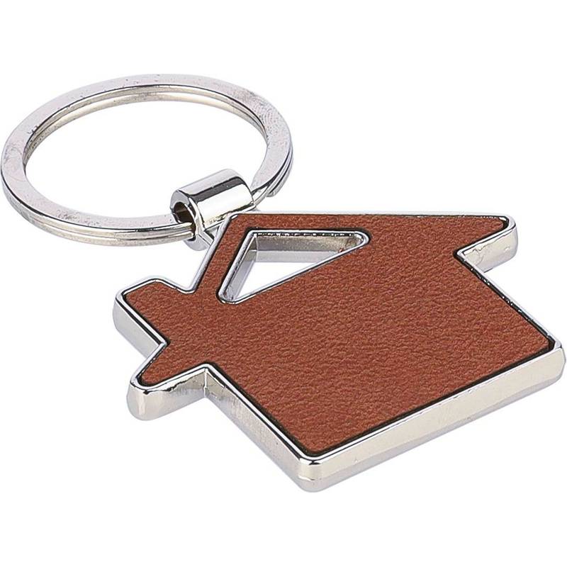 Recyklovaná kožená kľúčenka Jim, hnedá Recyklovaná kožená kľúčenka Jim, hnedá