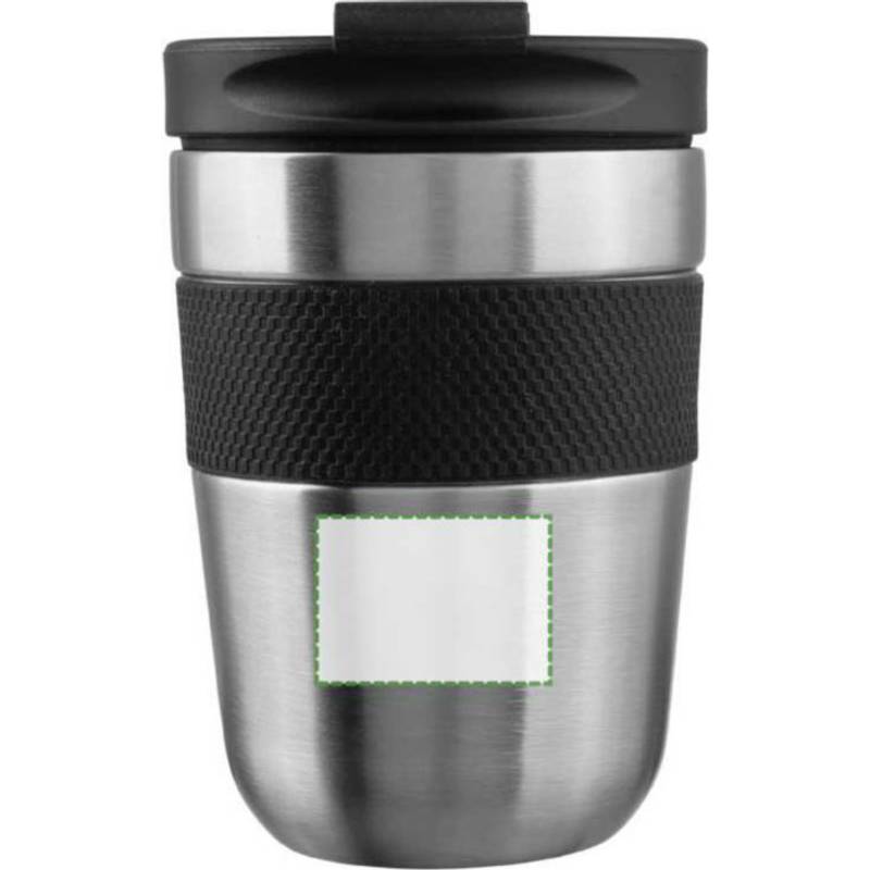 Nerezový dvojstenný hrnček na pitie Keith 300 ml, čierna - sivá strieborná Nerezový dvojstenný hrnček na pitie Keith 300 ml, čierna - sivá strieborná