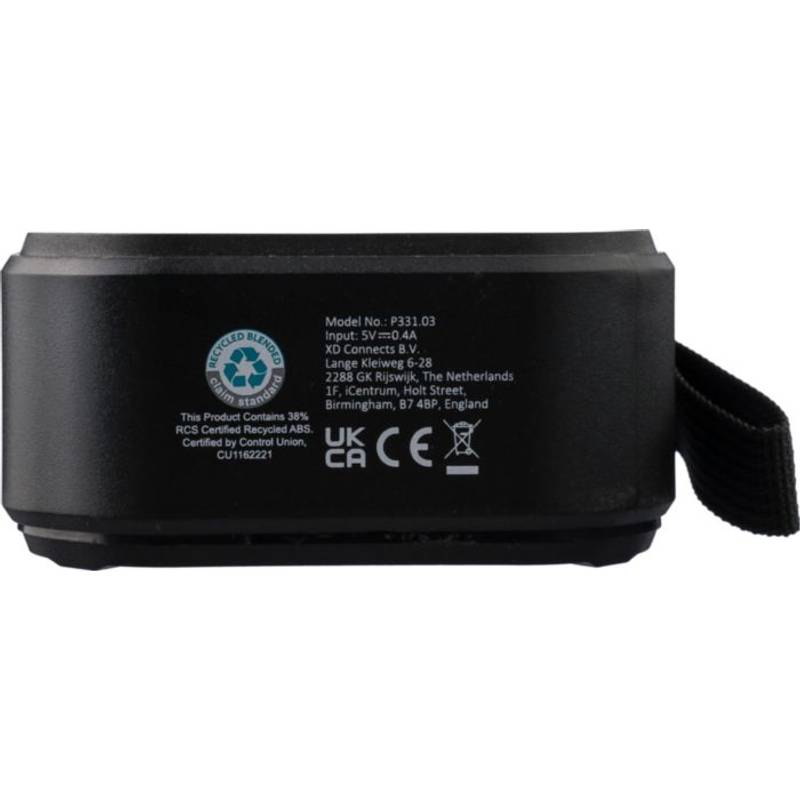 Recyklovaný ABS vonkajší reproduktor Lois, čierna Recyklovaný ABS vonkajší reproduktor Lois, čierna