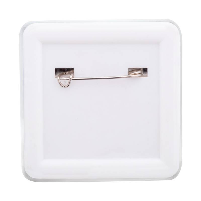 SquareBadge Maxi odznak so špendlíkom, biela SquareBadge Maxi odznak so špendlíkom, biela