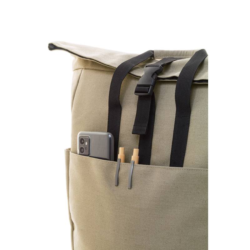 Rebyss Roll batoh z recyklovaného plátna, hnedá natural Rebyss Roll batoh z recyklovaného plátna, hnedá natural