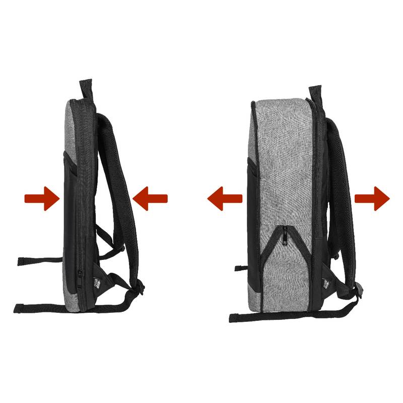 Bapuba RPET rozšiřitelný batoh, šedá Bapuba RPET rozšiřitelný batoh, šedá