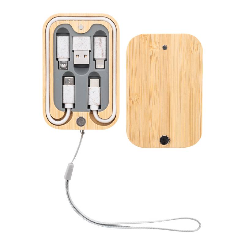 Cabsly sada USB nabíjecích kabelů, hnědá přírodní Cabsly sada USB nabíjecích kabelů, hnědá přírodní