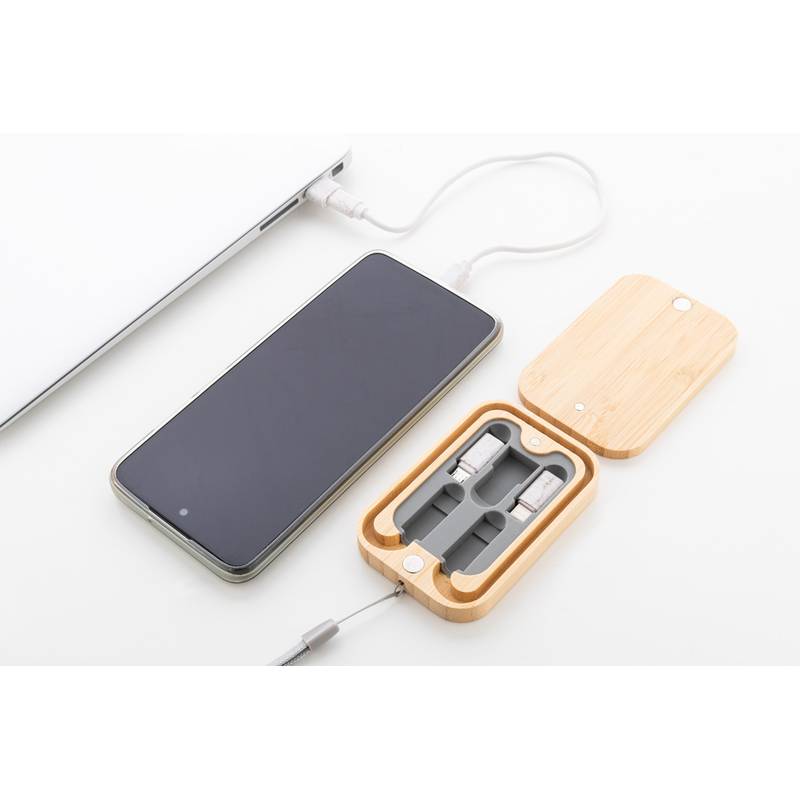 Cabsly sada USB nabíjecích kabelů, hnědá přírodní Cabsly sada USB nabíjecích kabelů, hnědá přírodní