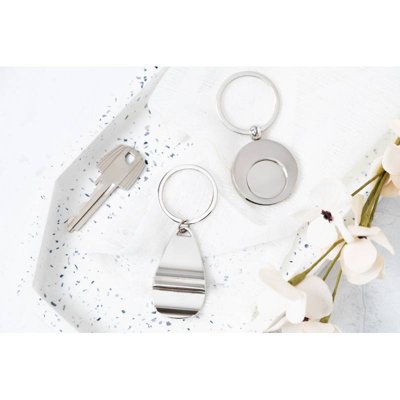 Cromo prívesok na kľúče do nákupného vozíka, sivá strieborná Cromo prívesok na kľúče do nákupného vozíka, sivá strieborná