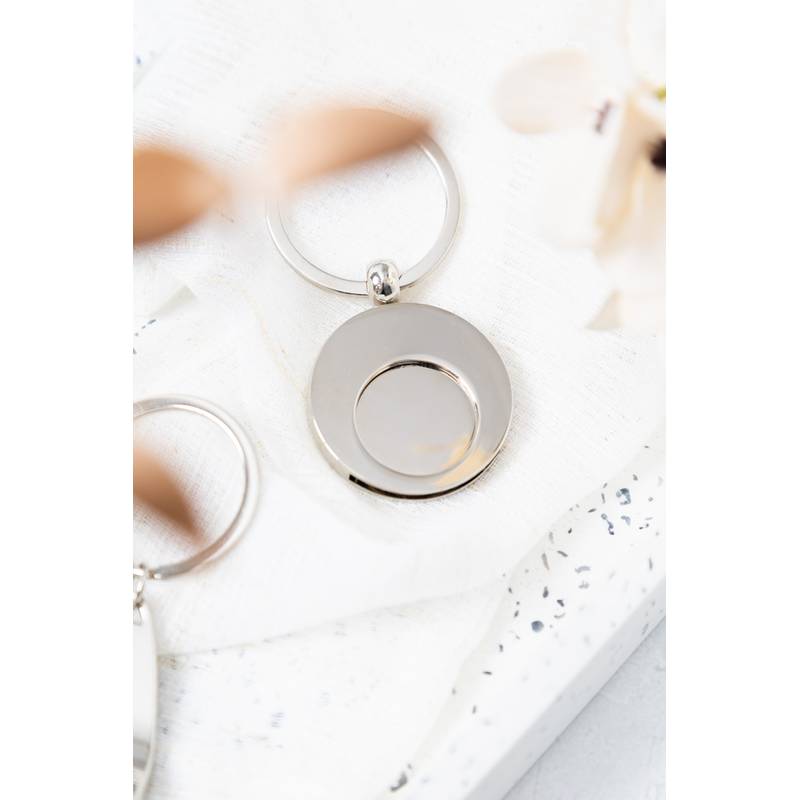 Cromo prívesok na kľúče do nákupného vozíka, sivá strieborná Cromo prívesok na kľúče do nákupného vozíka, sivá strieborná