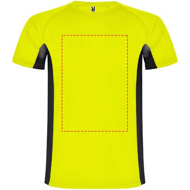 Shanghai Pánske športové tričko s krátkym rukávom, žltá fluor - čierna, S Shanghai Pánske športové tričko s krátkym rukávom, žltá fluor - čierna, S