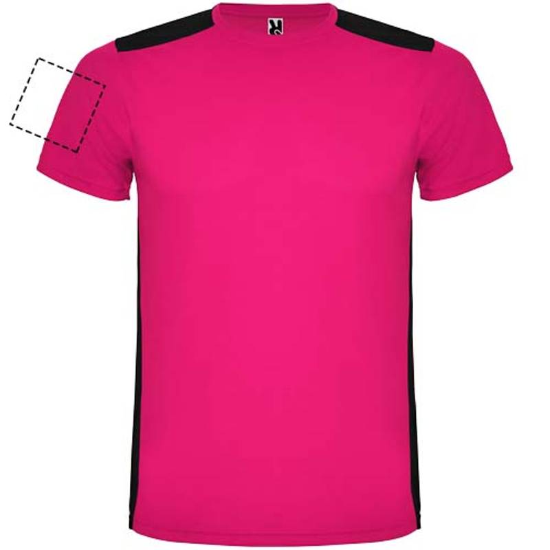 Detroit unisex sportovní tričko s krátkým rukávem, růžová - černá, S Detroit unisex sportovní tričko s krátkým rukávem, růžová - černá, S