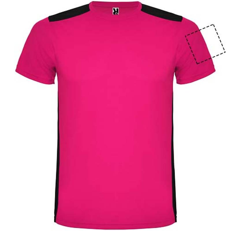 Detroit unisex sportovní tričko s krátkým rukávem, růžová - černá, S Detroit unisex sportovní tričko s krátkým rukávem, růžová - černá, S