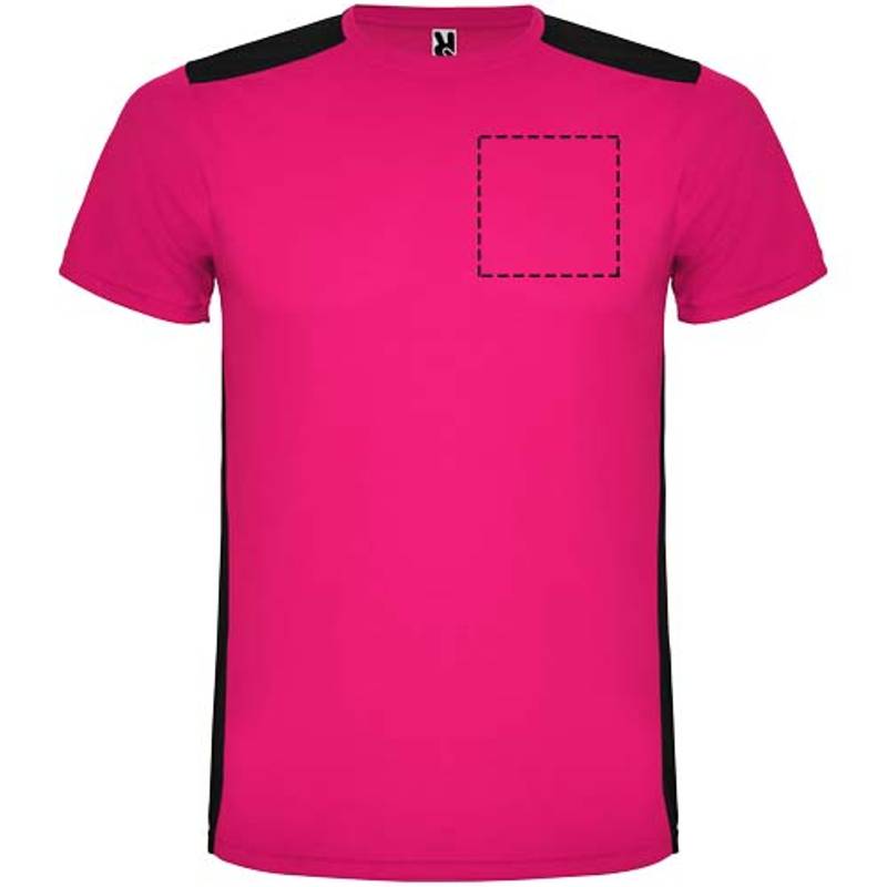 Detroit unisex sportovní tričko s krátkým rukávem, růžová - černá, S Detroit unisex sportovní tričko s krátkým rukávem, růžová - černá, S