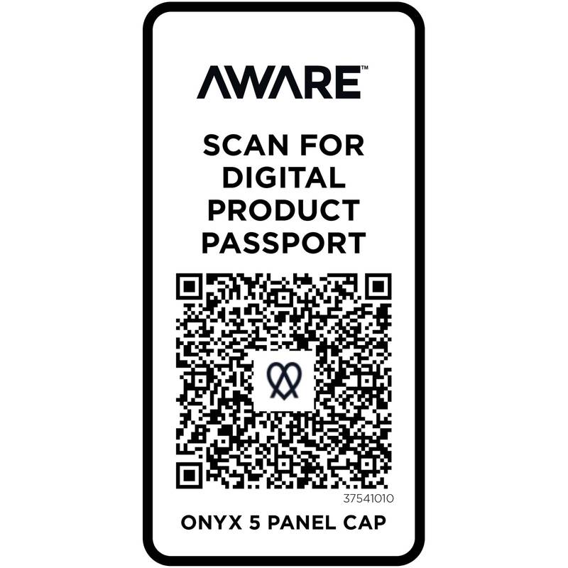 Onyx Aware™ recyklovaná čiapka s 5 panelmi, biela Onyx Aware™ recyklovaná čiapka s 5 panelmi, biela