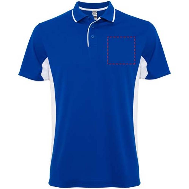Montmelo unisex sportovní polokošile s krátkým rukávem, modrá Royal - bílá, S Montmelo unisex sportovní polokošile s krátkým rukávem, modrá Royal - bílá, S