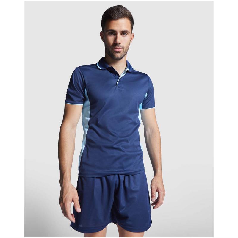 Montmelo unisex sportovní polokošile s krátkým rukávem, modrá Royal - bílá, S Montmelo unisex sportovní polokošile s krátkým rukávem, modrá Royal - bílá, S
