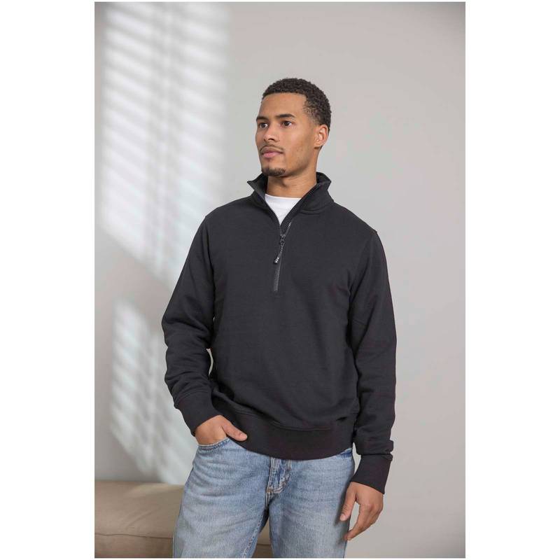 Unisex recyklovaný sveter Aware™ na štvrť zips Tin, hnedá Oatmeal, XS Unisex recyklovaný sveter Aware™ na štvrť zips Tin, hnedá Oatmeal, XS