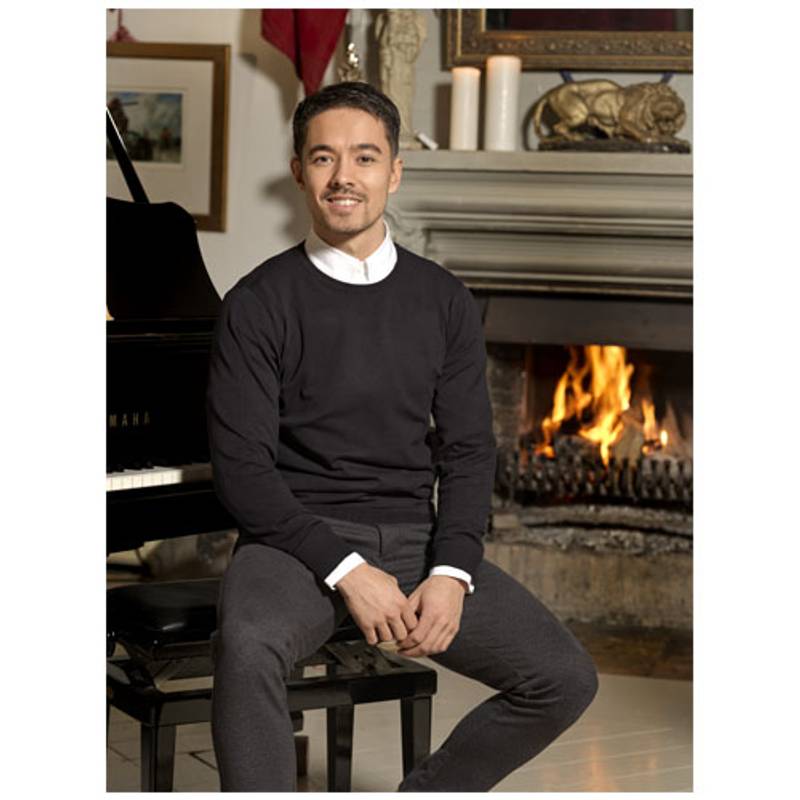 Pánský svetr s kruhovým límcem Merrit, modrá Pánský svetr s kruhovým límcem Merrit, modrá