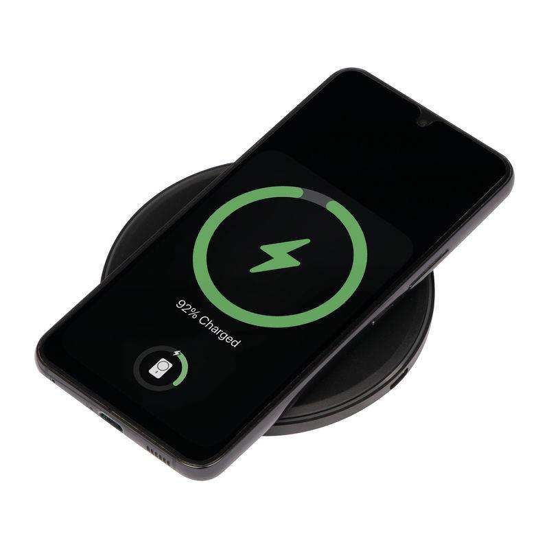 Bezdrátová nabíječka s LED displejem, černá Bezdrátová nabíječka s LED displejem, černá