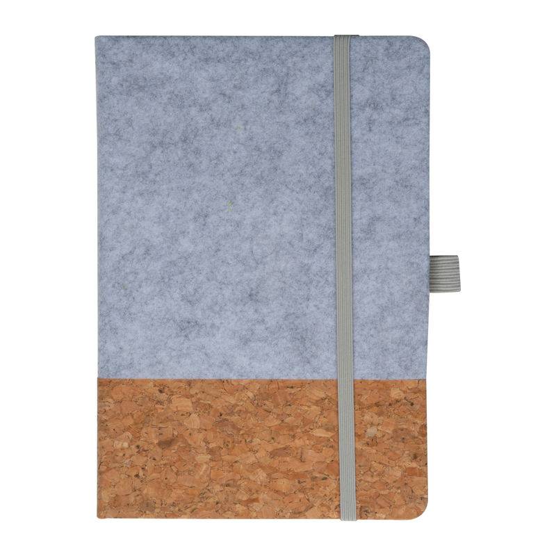 A5 zápisník z korku a plsti, šedá A5 zápisník z korku a plsti, šedá