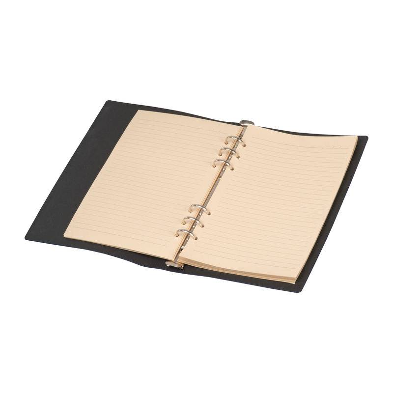 Kružkový pořadač A5 s PU obalem, černá Kružkový pořadač A5 s PU obalem, černá