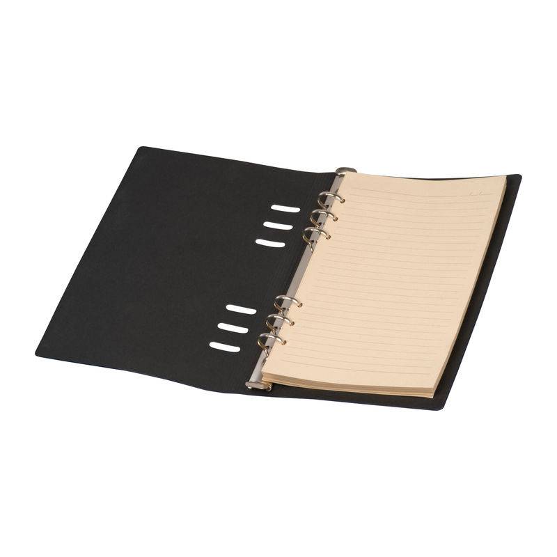 Kružkový pořadač A5 s PU obalem, černá Kružkový pořadač A5 s PU obalem, černá