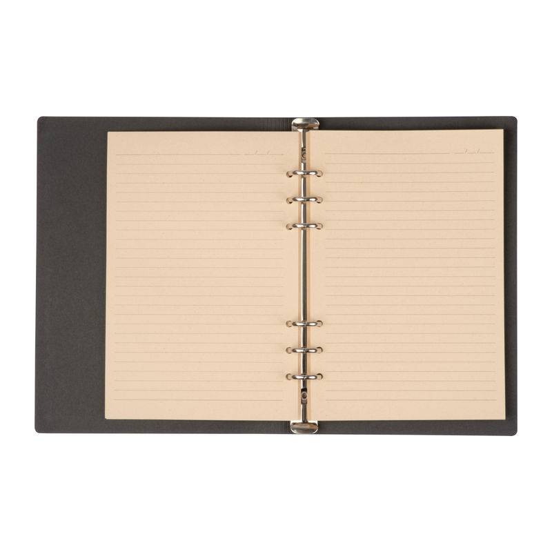 Kružkový pořadač A5 s PU obalem, černá Kružkový pořadač A5 s PU obalem, černá