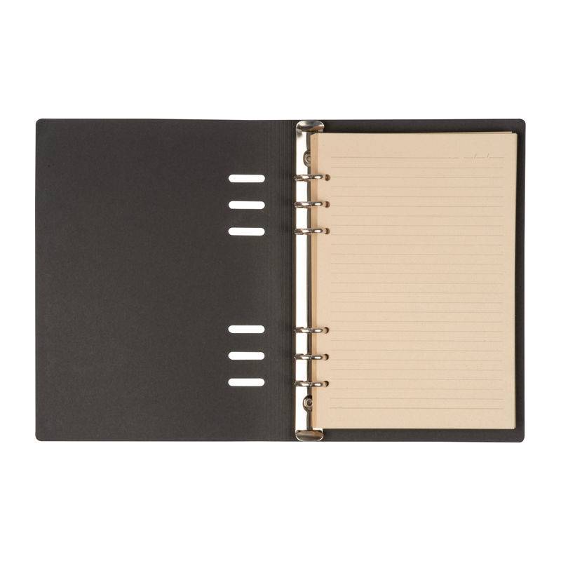 Kružkový pořadač A5 s PU obalem, černá Kružkový pořadač A5 s PU obalem, černá