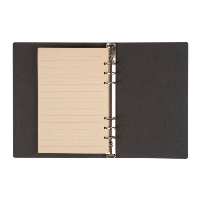 Kružkový pořadač A5 s PU obalem, černá Kružkový pořadač A5 s PU obalem, černá