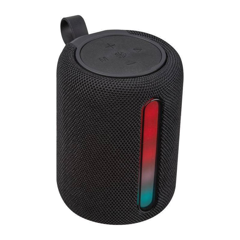 Bluetooth reproduktor s LED svetlom, valec, čierna Bluetooth reproduktor s LED svetlom, valec, čierna