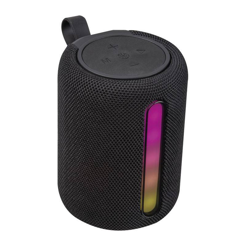 Bluetooth reproduktor s LED svetlom, valec, čierna Bluetooth reproduktor s LED svetlom, valec, čierna