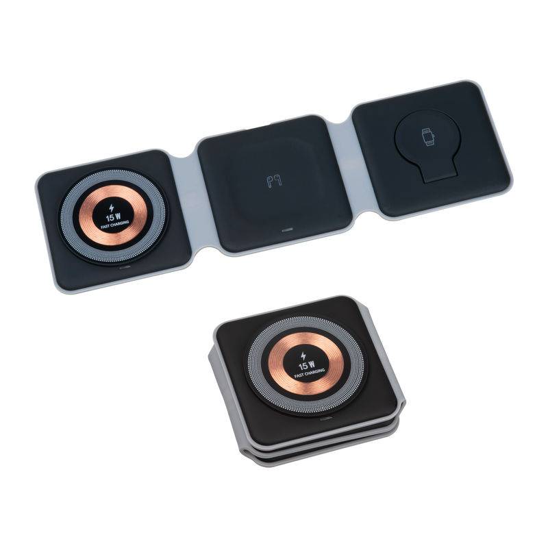 Bezdrôtová nabíjačka 3v1, čierna Bezdrôtová nabíjačka 3v1, čierna